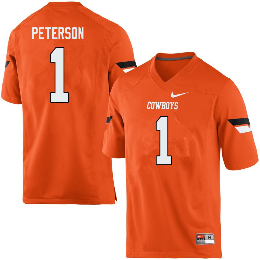Men #1 Kevin Peterson Oklahoma State Cowboys College Football Jerseys Sale-Orange - Click Image to Close